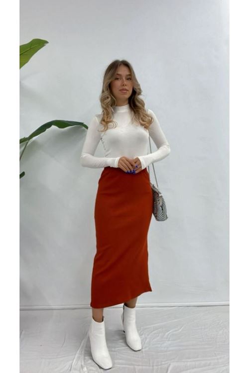 YÜKSEK BEL TRİKO KALEM ETEK