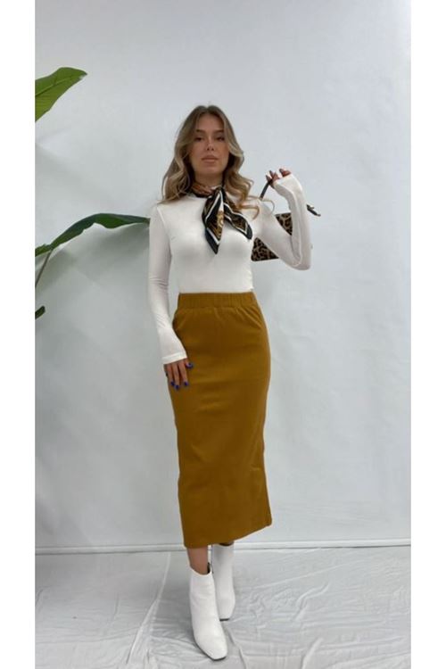 YÜKSEL BEL KALEM TRİKO ETEK