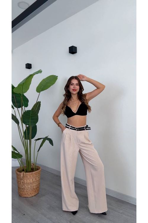 Şık ve Rahat Yüksek Bel Palazzo Pantolon