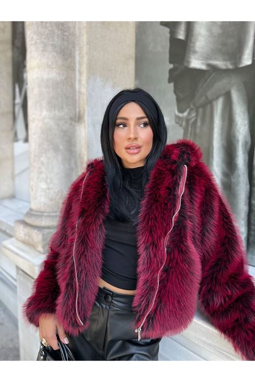 Printli Fermuarlı Lolita Ceket