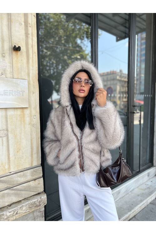 Printli Fermuarlı Lolita Ceket