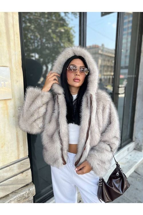 Printli Fermuarlı Lolita Ceket