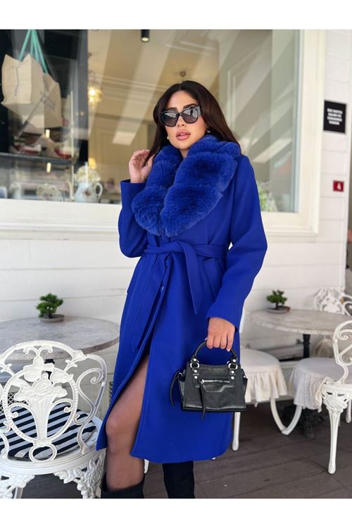 Yakası Kürk Detaylı Premium Kalite Kaban