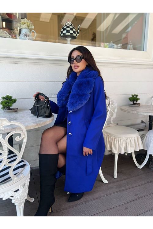 Yakası Kürk Detaylı Premium Kalite Kaban