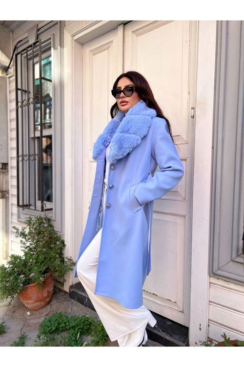 Yakası Kürk Detaylı Premium Kalite Kaban