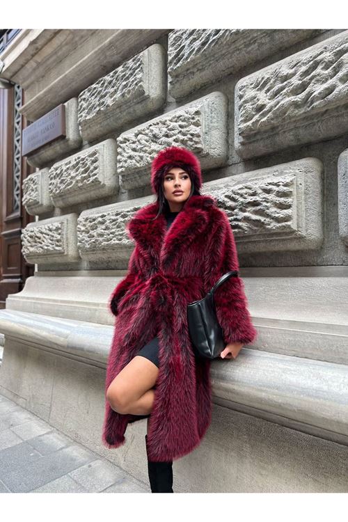 Kuşak Bağlamalı Uzun Kürk