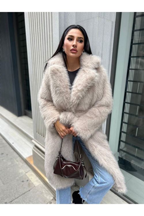 Kuşak Bağlamalı Uzun Kürk