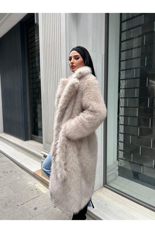 Kuşak Bağlamalı Uzun Kürk