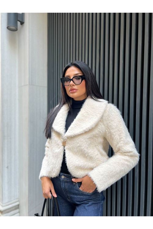 Şal Yaka Crop Ceket