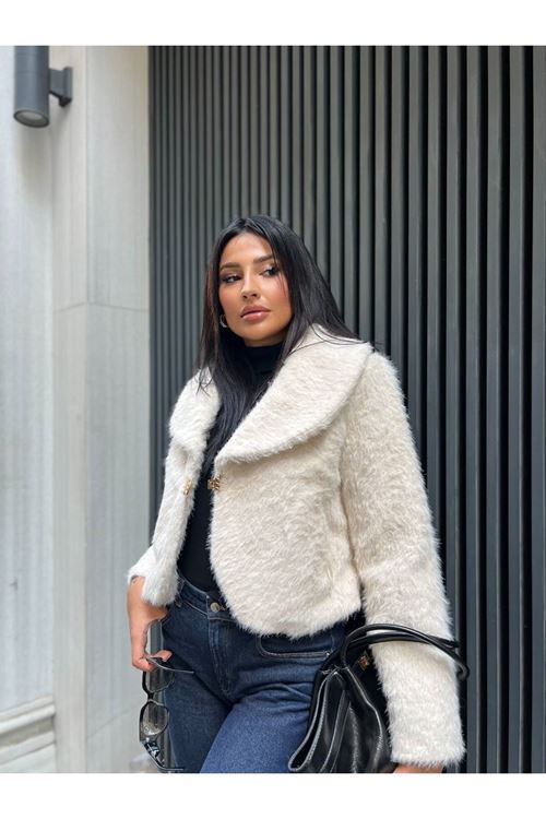 Şal Yaka Crop Ceket