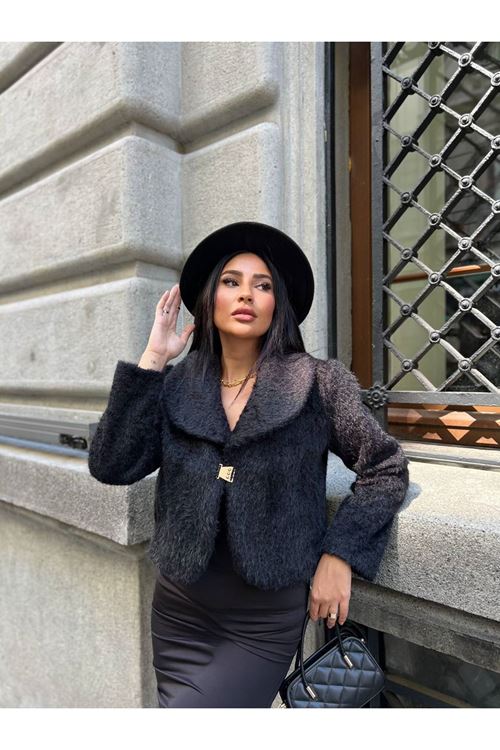 Şal Yaka Crop Ceket