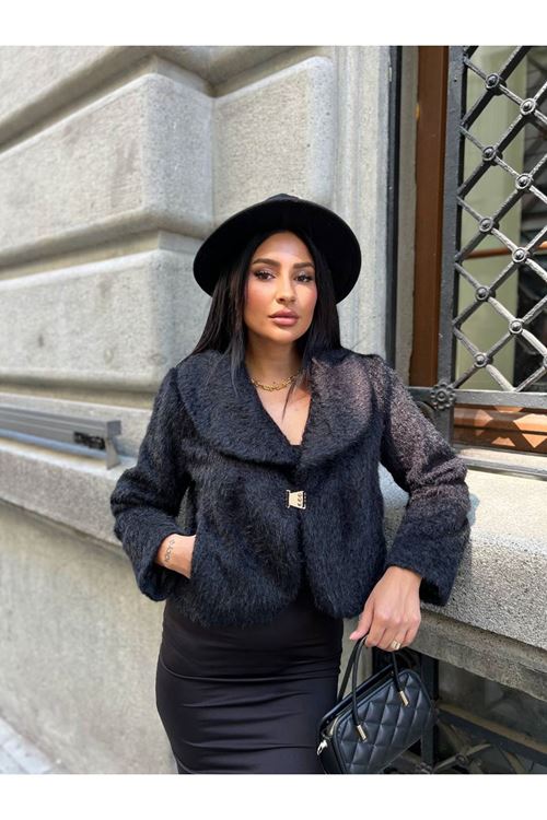 Şal Yaka Crop Ceket