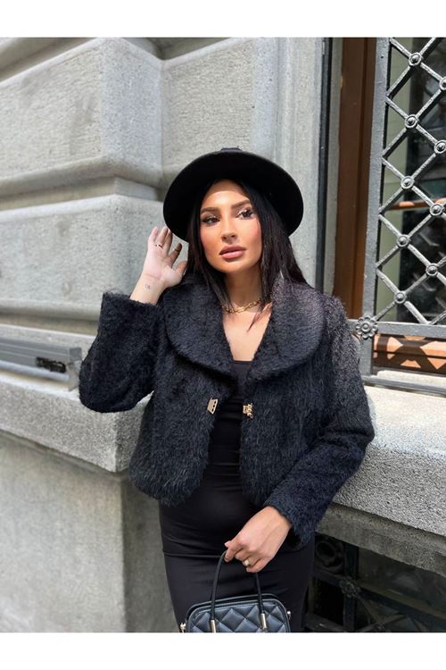 Şal Yaka Crop Ceket