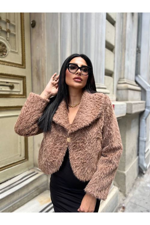 Şal Yaka Crop Ceket