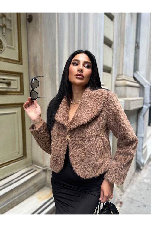 Şal Yaka Crop Ceket