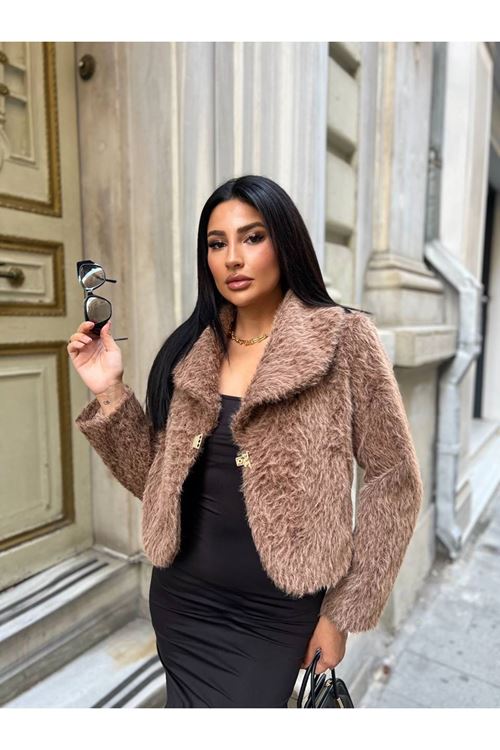 Şal Yaka Crop Ceket