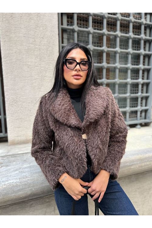 Şal Yaka Crop Ceket