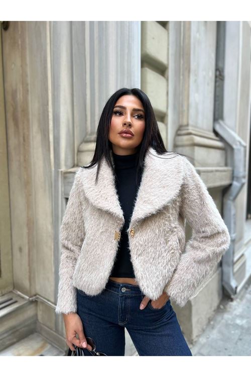 Şal Yaka Crop Ceket
