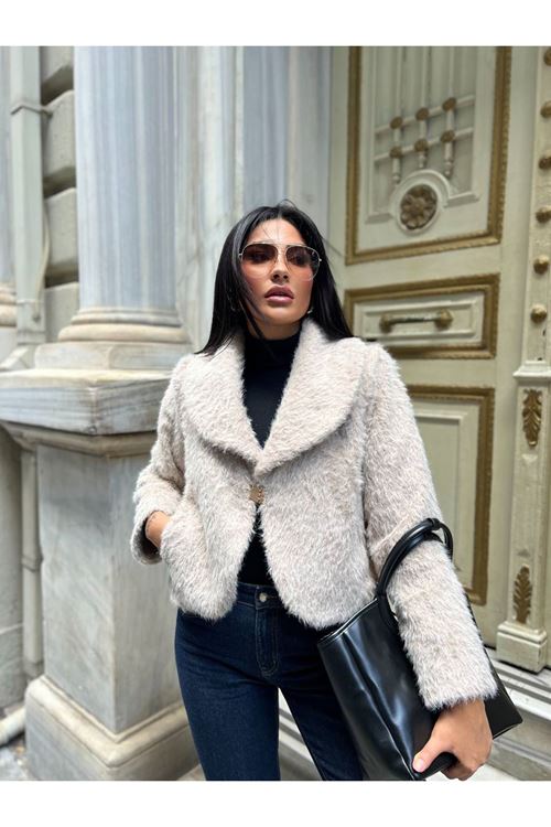 Şal Yaka Crop Ceket