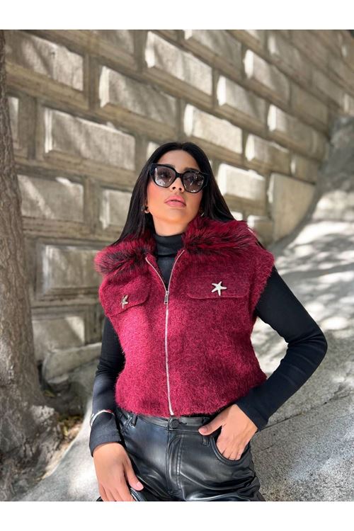 Kürk Yakalı Yelek