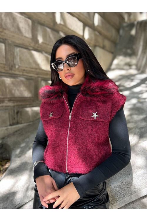 Kürk Yakalı Yelek
