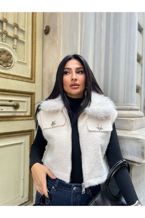 Kürk Yakalı Yelek