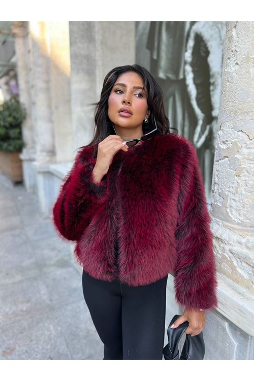 Bisiklet Yaka Lolita Kürk Mont