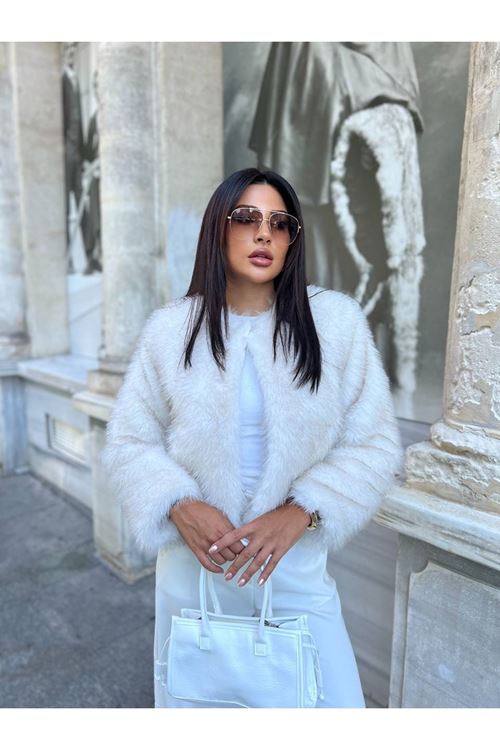 Bisiklet Yaka Lolita Kürk Mont