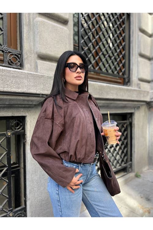 Fermuarlı Süet Ceket