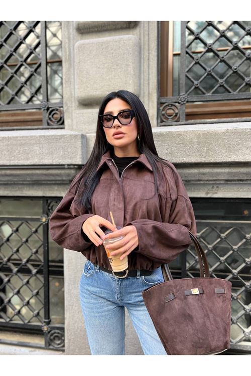 Fermuarlı Süet Ceket