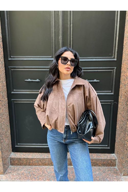 Fermuarlı Süet Ceket