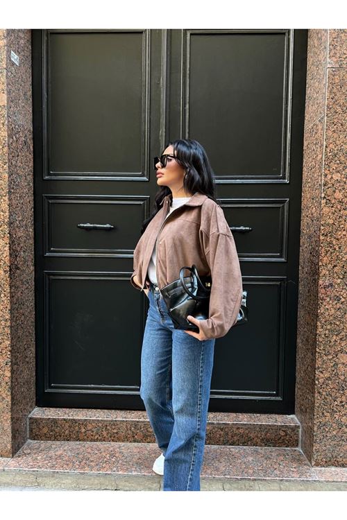 Fermuarlı Süet Ceket