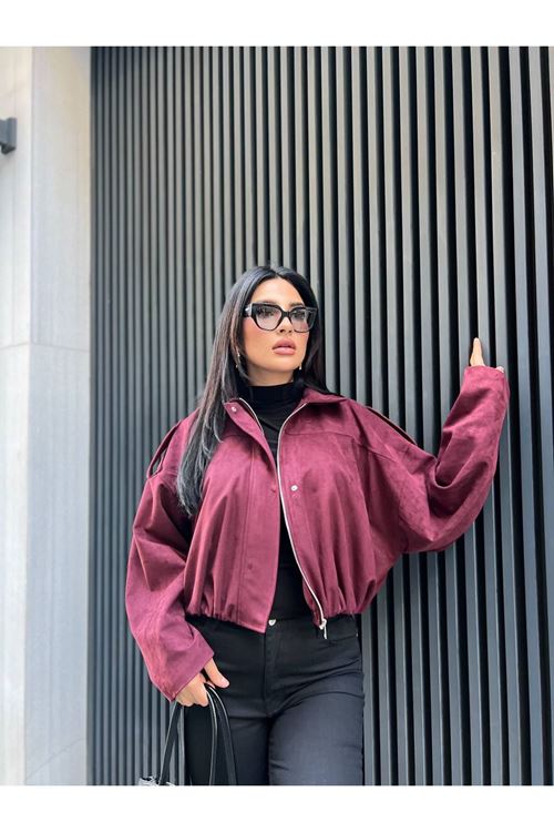 Fermuarlı Süet Ceket