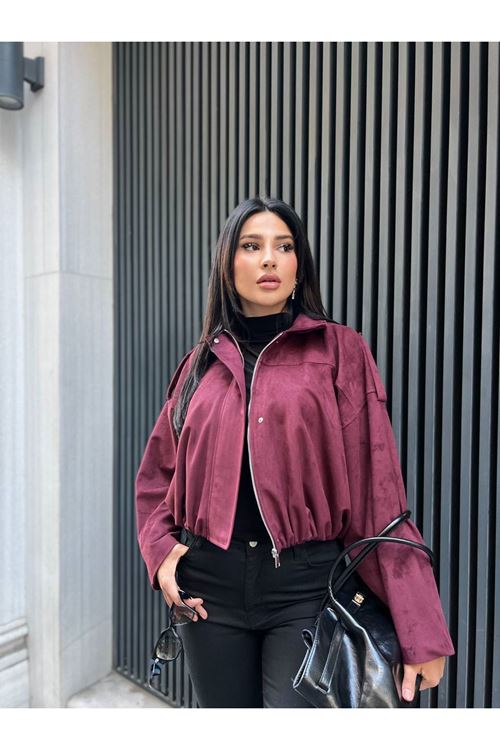 Fermuarlı Süet Ceket