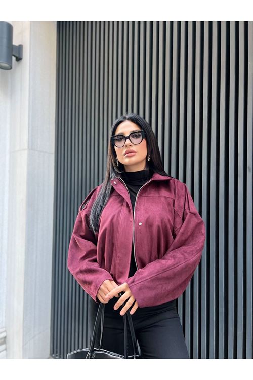 Fermuarlı Süet Ceket