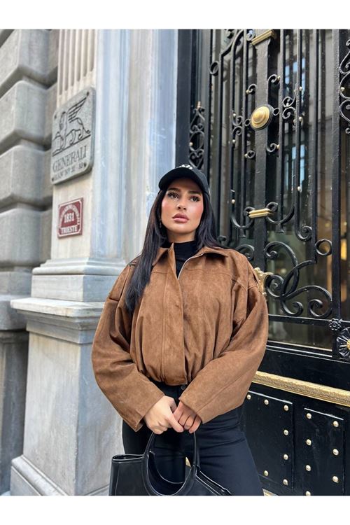 Fermuarlı Süet Ceket