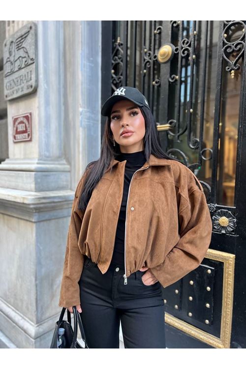 Fermuarlı Süet Ceket