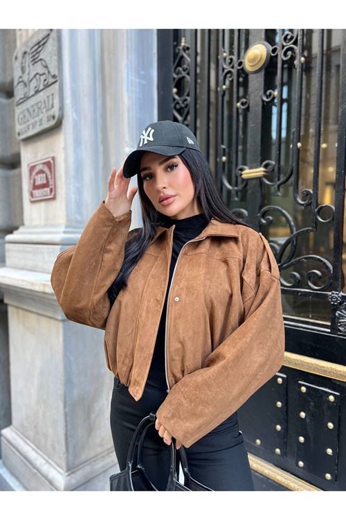 Fermuarlı Süet Ceket