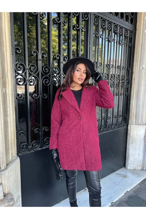 Tek Düğmeli Kaşe Kaban