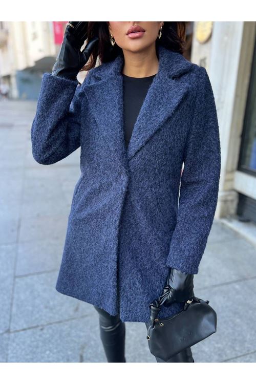 Tek Düğmeli Kaşe Kaban