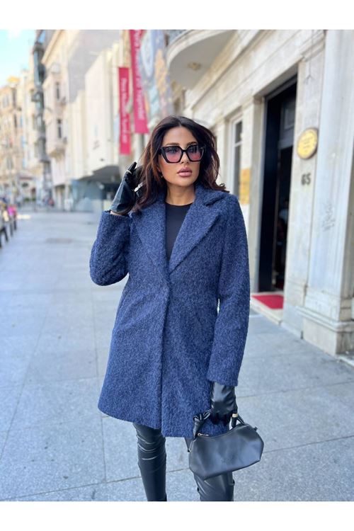 Tek Düğmeli Kaşe Kaban