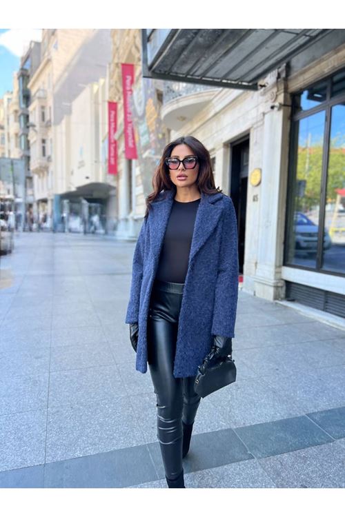 Tek Düğmeli Kaşe Kaban