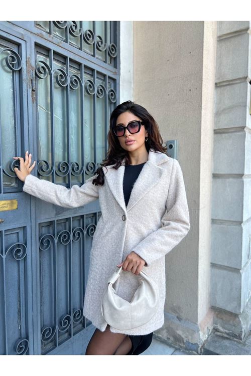 Tek Düğmeli Kaşe Kaban