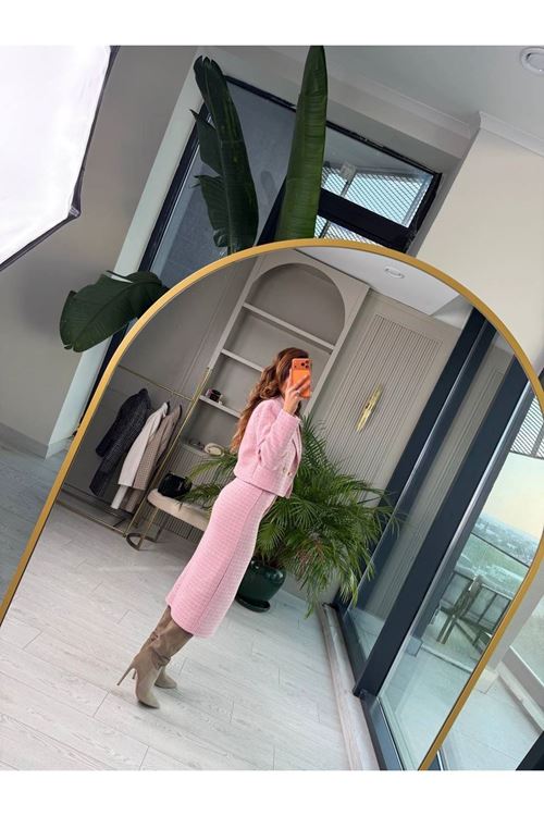 Şanel Tuvit Ceket Etek İkili Takım