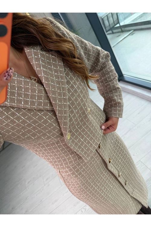 Şanel Tuvit Ceket Etek İkili Takım