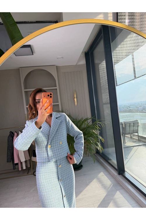 Şanel Tuvit Ceket Etek İkili Takım