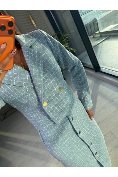 Şanel Tuvit Ceket Etek İkili Takım