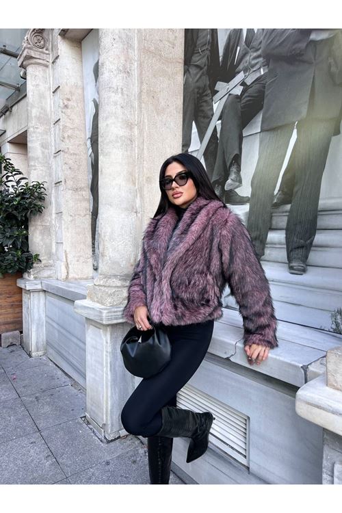 Kısa Peluş Kürk Mont