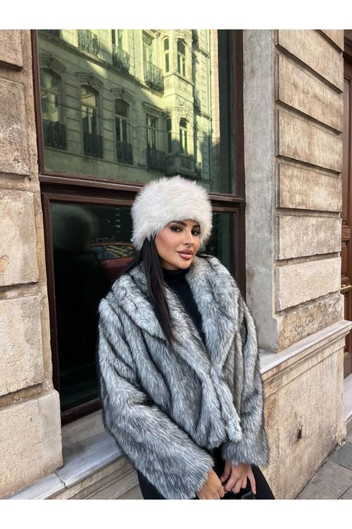 Kısa Peluş Kürk Mont