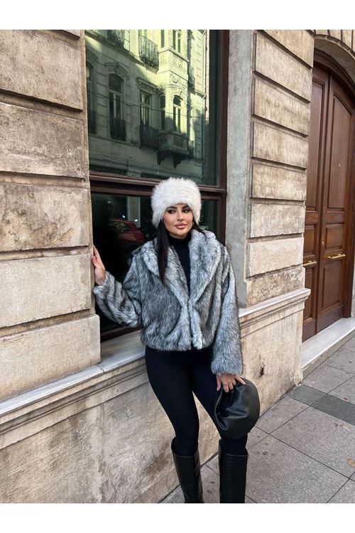 Kısa Peluş Kürk Mont